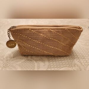 The Sak Woven Tan Pouch Bag
